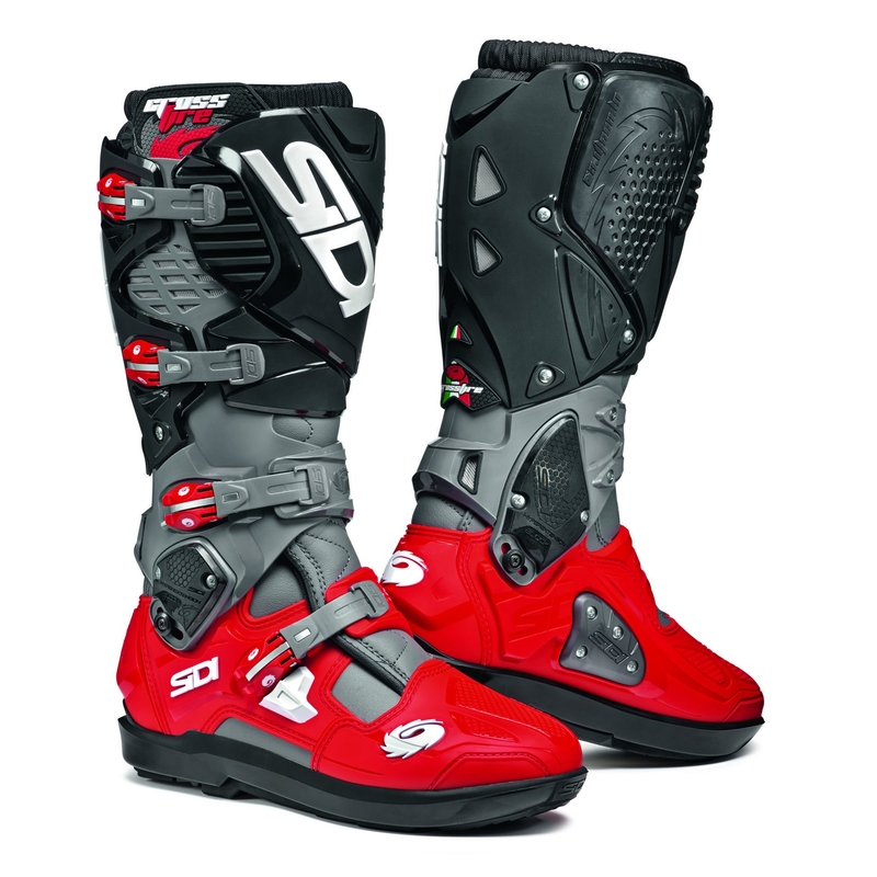 Cizme de motocicletă SIDI CROSSFIRE 3 SRS gri-roșu-negru