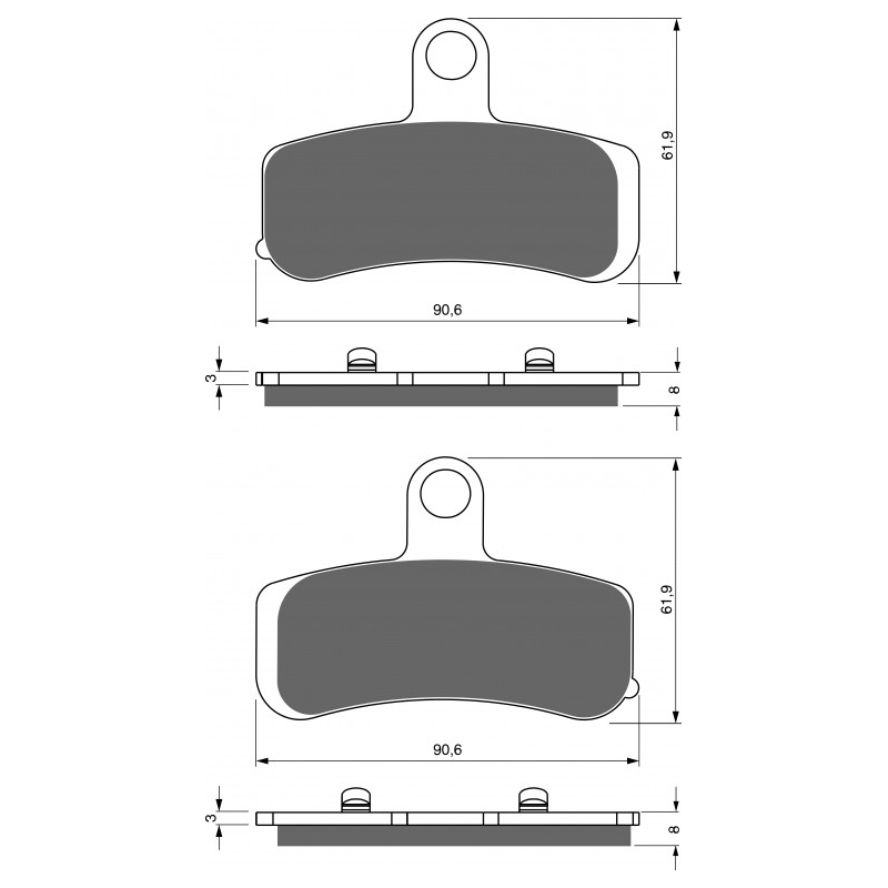 Placute de frana GOLDFREN S33 STREET FRONT