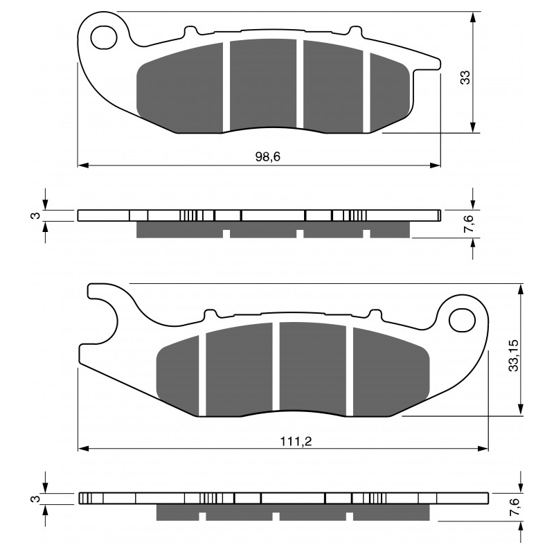 Placute de frana GOLDFREN S33 STREET FRONT