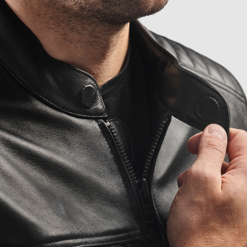Geacă de piele pentru motocicletă Rebelhorn Hunter II neagră