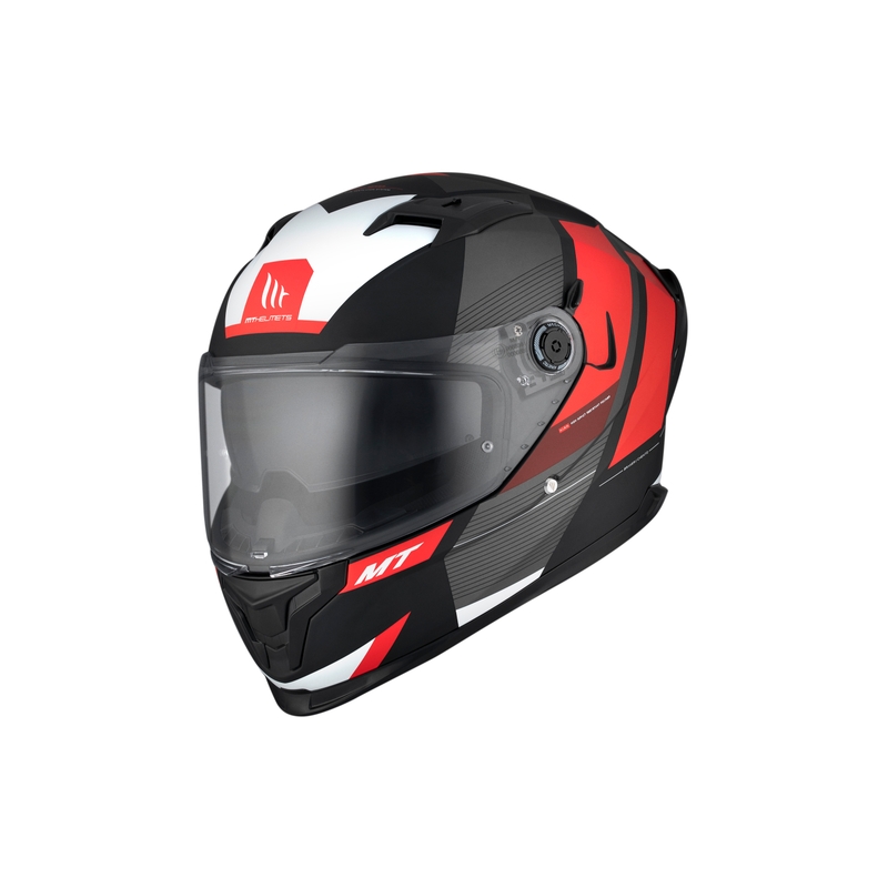 Cască de motociclist integrală MT BRAKER CHENTO B5 gri-roșu-alb-alb