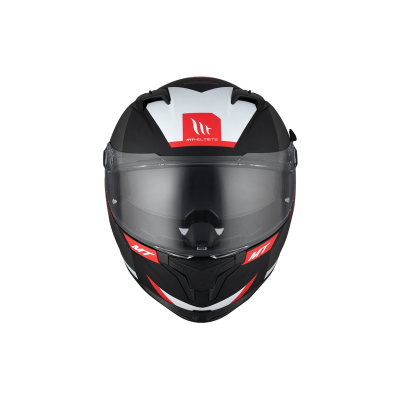Cască de motociclist integrală MT BRAKER CHENTO B5 gri-roșu-alb-alb