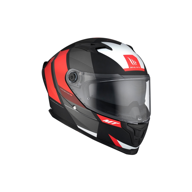 Cască de motociclist integrală MT BRAKER CHENTO B5 gri-roșu-alb-alb