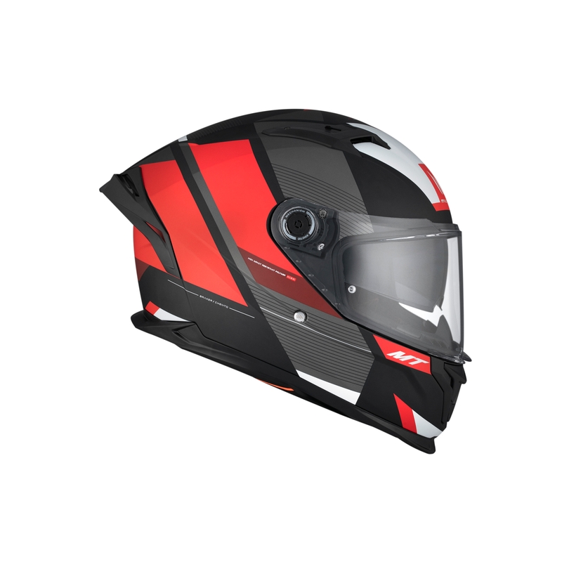 Cască de motociclist integrală MT BRAKER CHENTO B5 gri-roșu-alb-alb