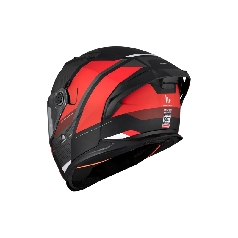 Cască de motociclist integrală MT BRAKER CHENTO B5 gri-roșu-alb-alb