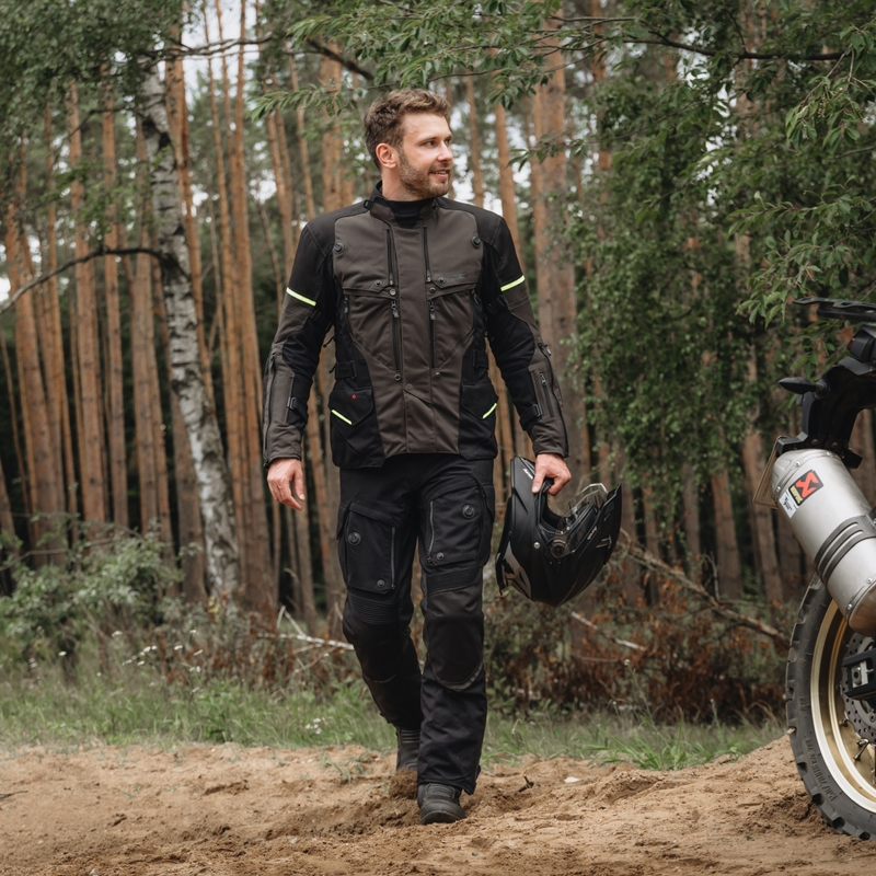 Jachetă de motociclist Rebelhorn Range antracit-negru-galben-fluo