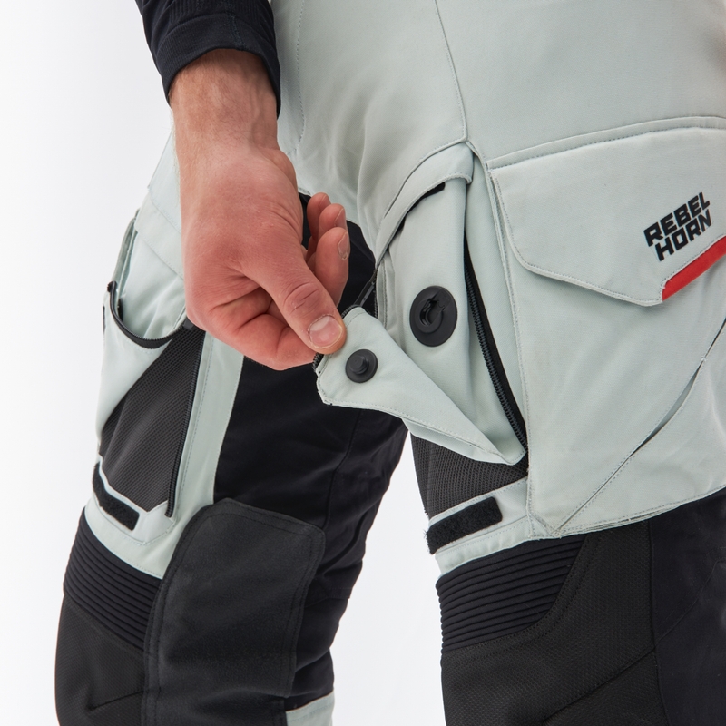 Pantaloni moto Rebelhorn Range gri-negru-rosu