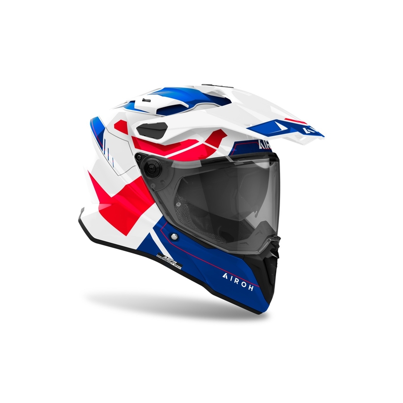 Cască de enduro Airoh Commander 2 Reveal albastru-roșu lucios