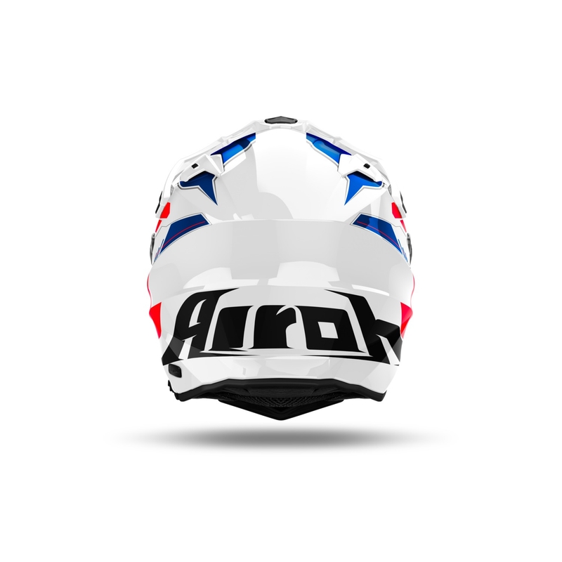 Cască de enduro Airoh Commander 2 Reveal albastru-roșu lucios