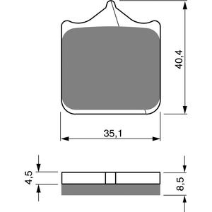 Placute de frana GOLDFREN 304 GP6 (1 set = 4 pcs)