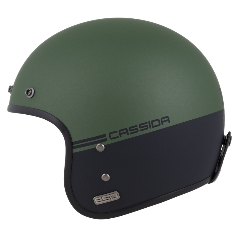 Casca deschisa Cassida Eso Super Hooligan negru mat-verde metalic