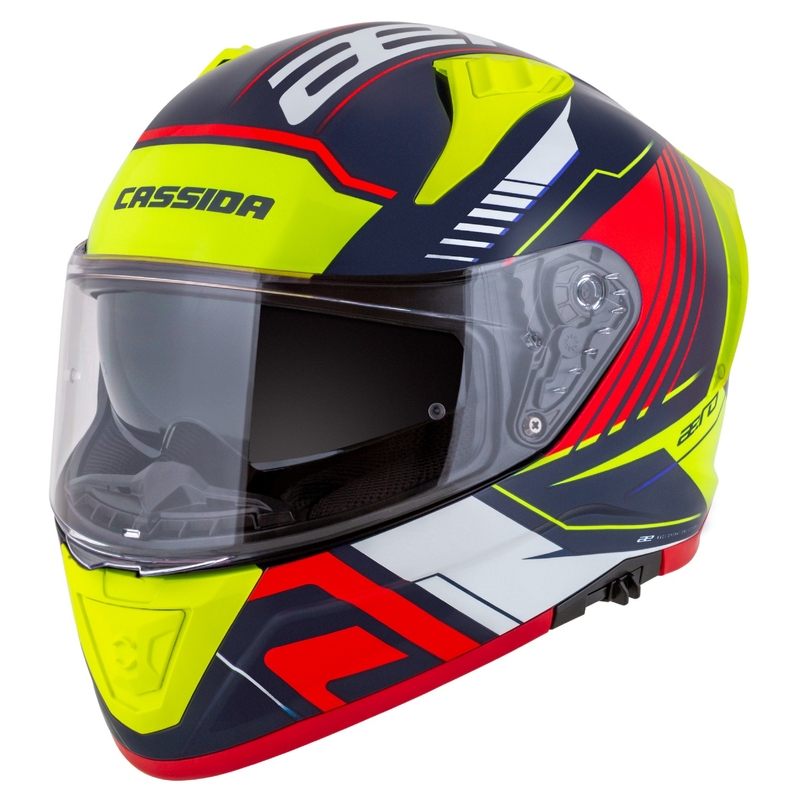 Cassida Moto Integrala Cassida Aero Drome Albastru Perlat-Galben-Portocaliu-Rosu-Alb