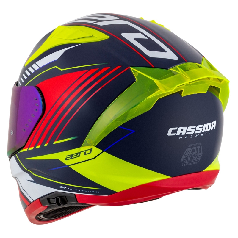 Cassida Moto Integrala Cassida Aero Drome Albastru Perlat-Galben-Portocaliu-Rosu-Alb