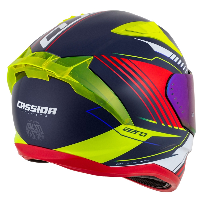 Cassida Moto Integrala Cassida Aero Drome Albastru Perlat-Galben-Portocaliu-Rosu-Alb
