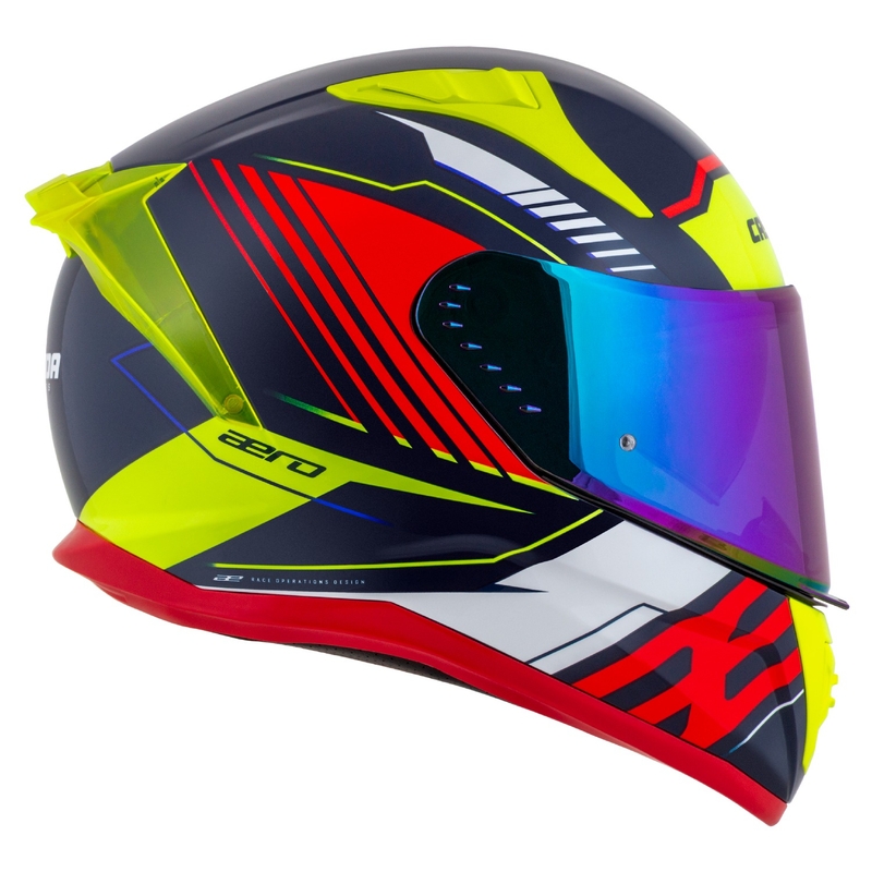 Cassida Moto Integrala Cassida Aero Drome Albastru Perlat-Galben-Portocaliu-Rosu-Alb