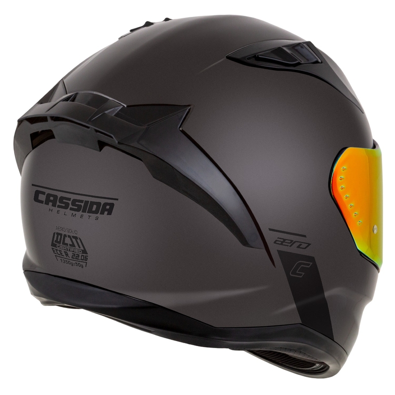 Cască integrală pentru motocicletă Cassida Aero Super Mono, neagră lucioasă, cromată-neagră