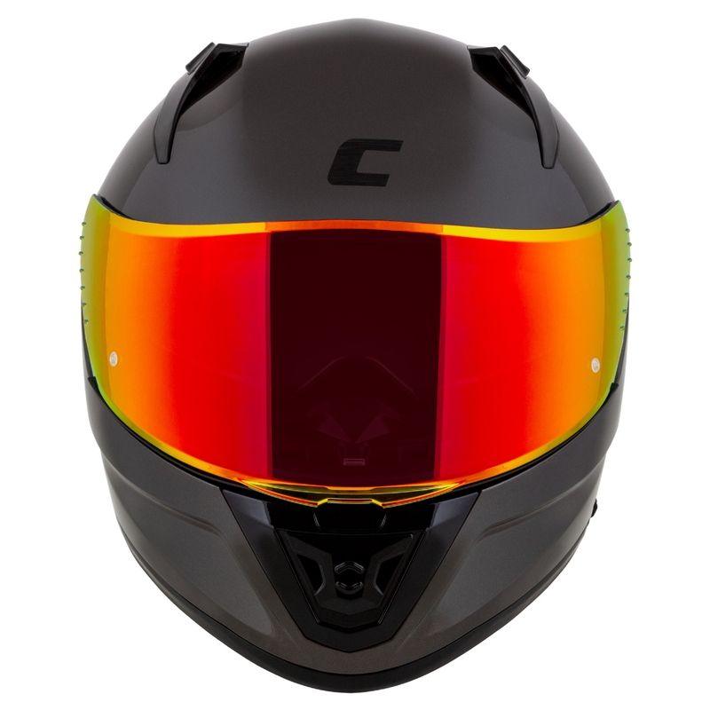 Cască integrală pentru motocicletă Cassida Aero Super Mono, neagră lucioasă, cromată-neagră