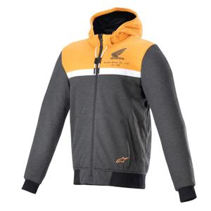Alpinestars Chrome Street Hoodie Honda Jacheta pentru motociclete 2024 negru-gri-portocaliu