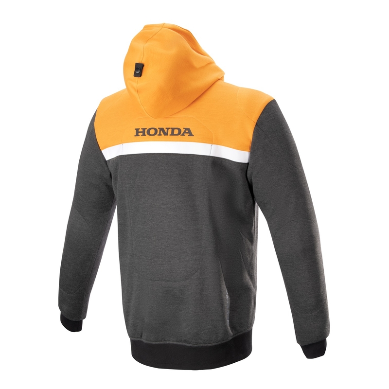 Hanorac motocicletă Alpinestars Chrome Street Hoodie Honda negru-gri-portocaliu