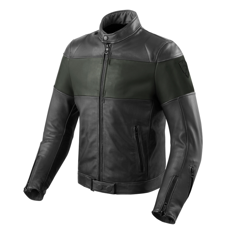 Jachetă de motocicletă Revit Nova Vintage Black-Dark Green