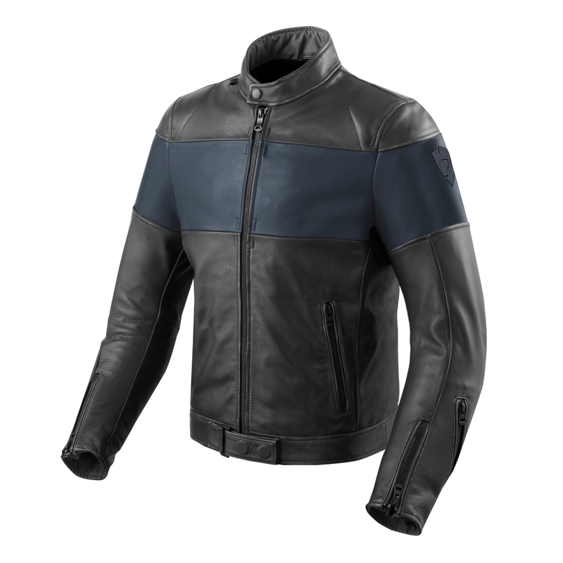 Revit Nova Vintage negru și albastru jachetă de motocicletă Revit Nova