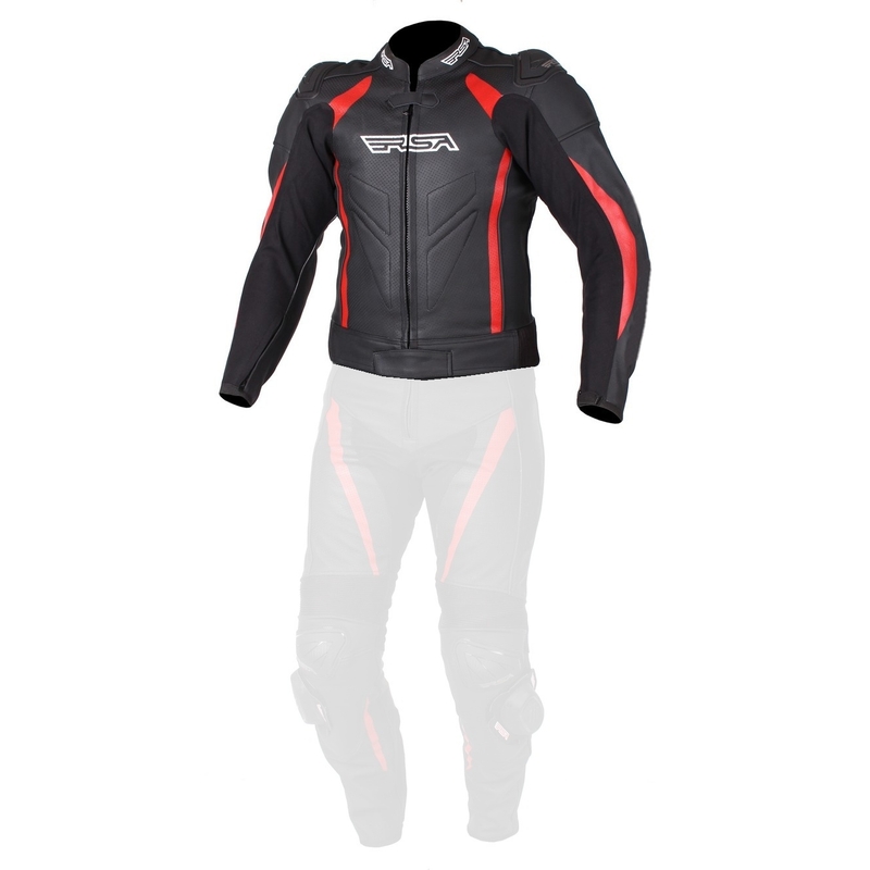 Jacheta de motociclete pentru bărbați RSA Imola negru-roșu lichidare