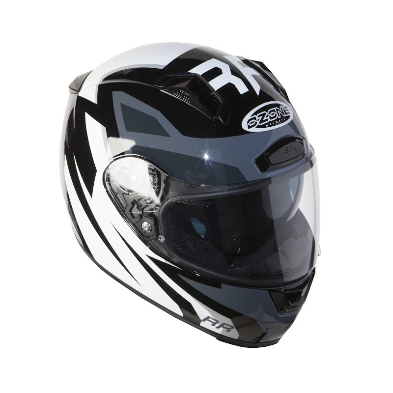 Cască de motocicletă Ozone RC-01 negru-gri-alb lichidare