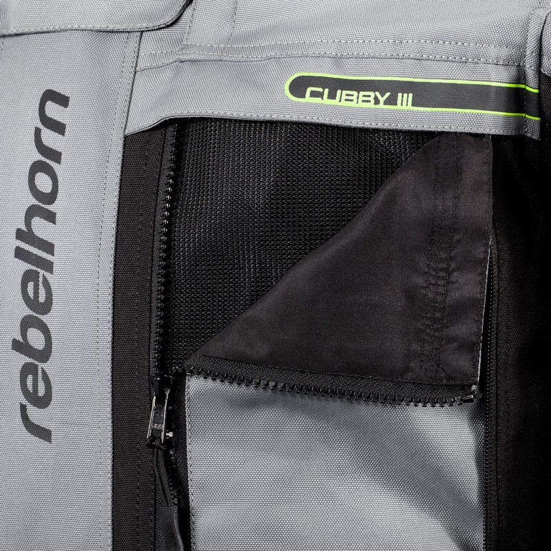 Rebelhorn Cubby III jachetă de motocicletă gri-negru-galben-fluo