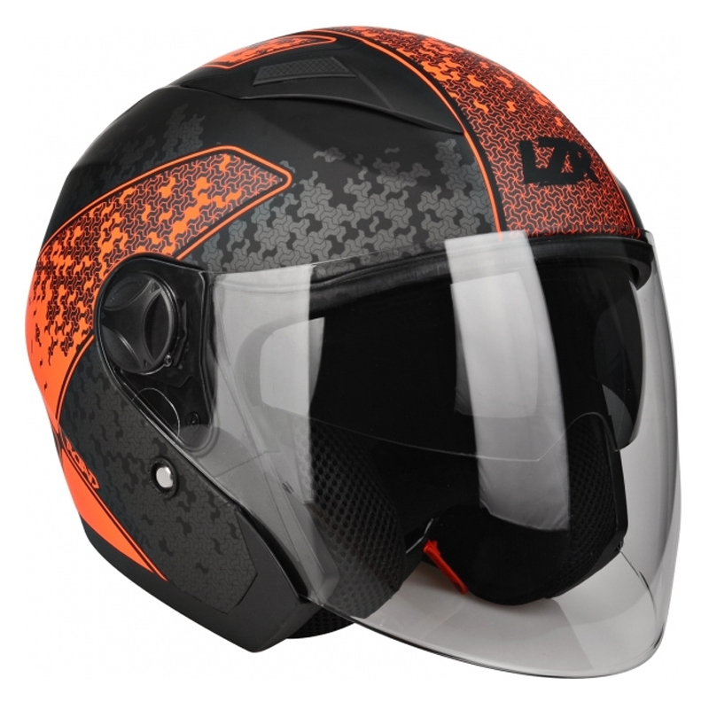 Deschideți casca Lazer JH-1 Road Tech negru-fluo roșu lichidare