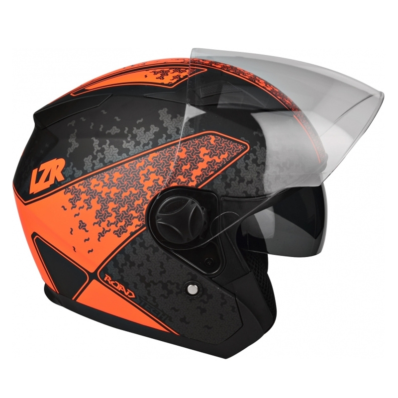 Deschideți casca Lazer JH-1 Road Tech negru-fluo roșu lichidare