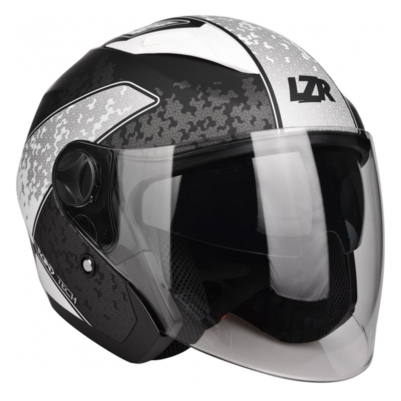 Cască deschisă Lazer JH-1 Road Tech negru și alb mată lichidare