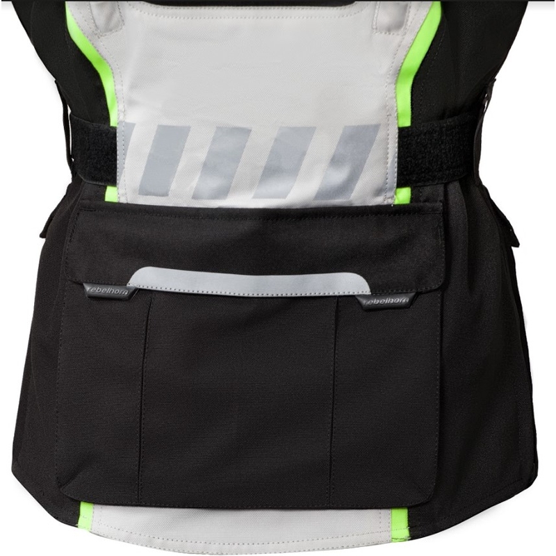 Jacheta moto pentru femei Rebelhorn Hiker II negru-gri-fluo galben lichidare