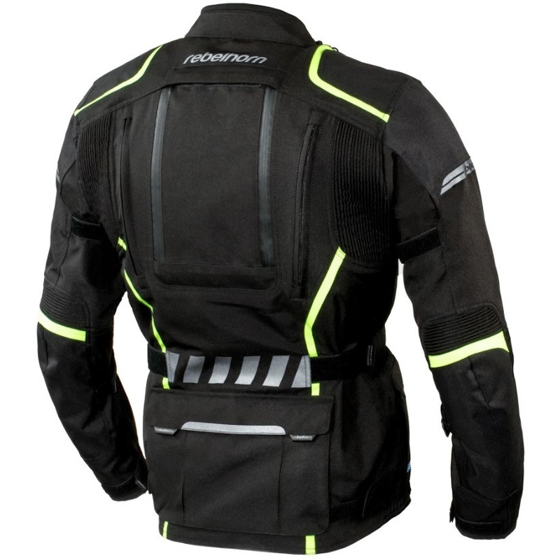 Jachetă moto Rebelhorn Hiker II negru-galben-fluo lichidare