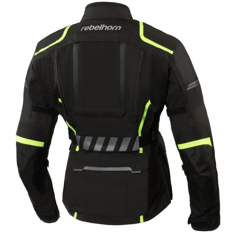 Jacheta moto pentru femei Rebelhorn Hiker II negru-fluo galben lichidare