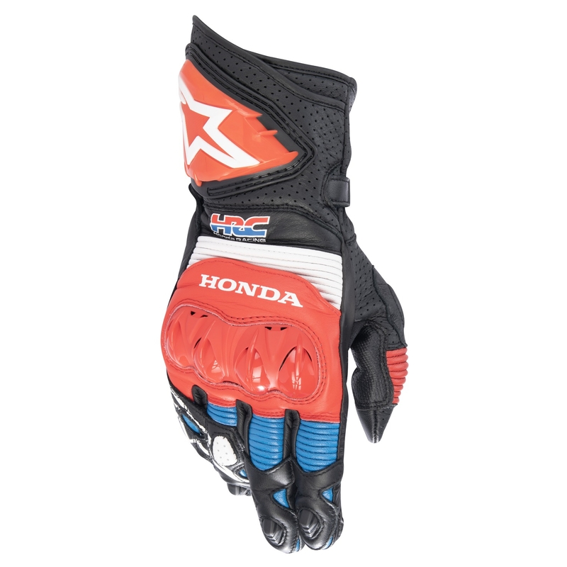 Mănuși moto Alpinestars GP PRO R 3 Honda negru-roșu fluo-albastru-alb