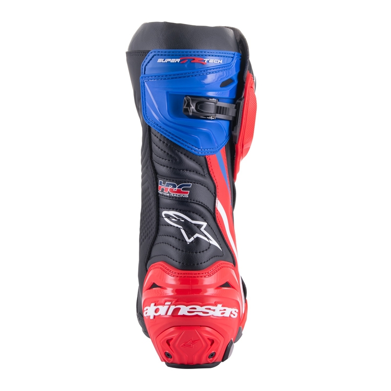 Ghete moto Alpinestars Supertech R Honda negru-roșu fluo-albastru-alb
