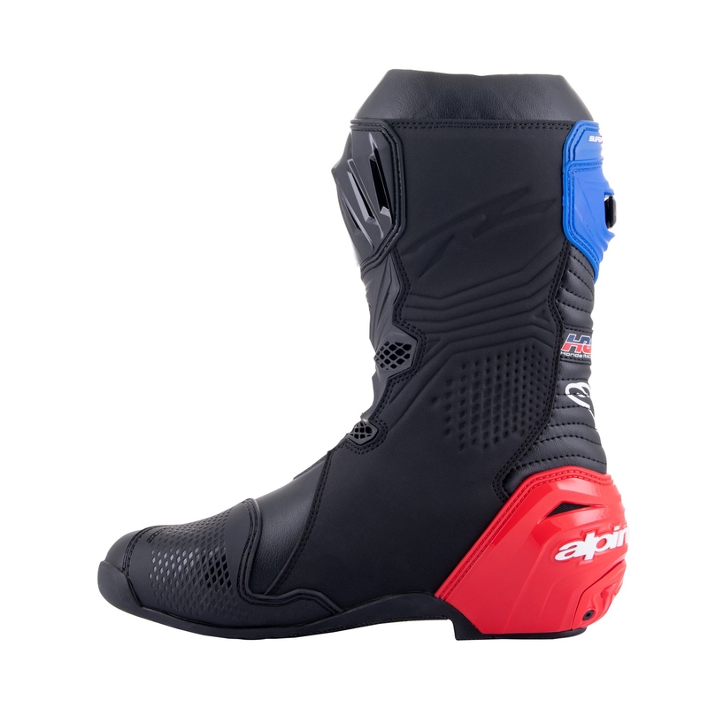 Ghete moto Alpinestars Supertech R Honda negru-roșu fluo-albastru-alb