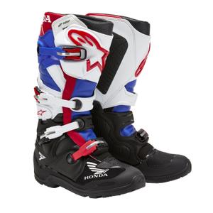 Alpinestars Tech 7 Enduro Drystar Honda Moto Boots Colecția 2024 negru-albastru-alb-alb-roșu