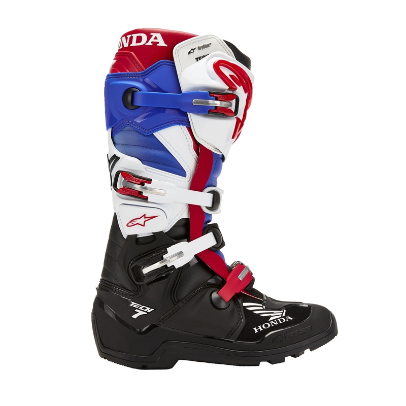 Ghete Motocicletă Alpinestars Tech 7 Enduro Drystar Honda Negru-Albastru-Alb-Roșu