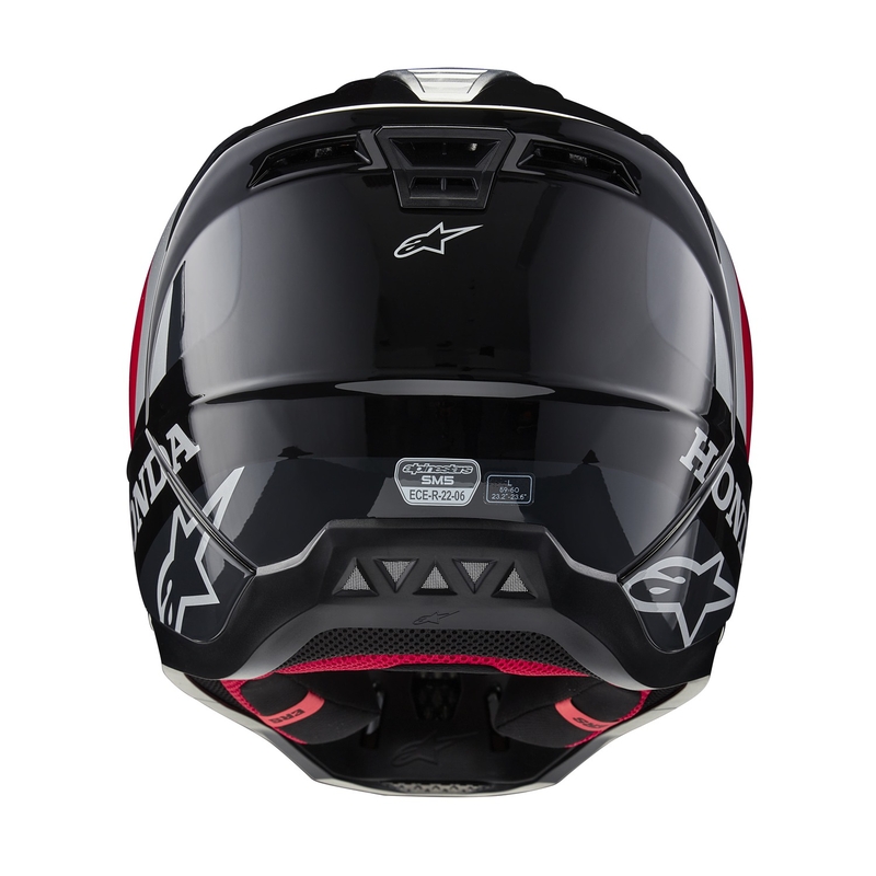 Căști motocross Alpinestars S-M5 Honda, colecția negru-roșu-gri