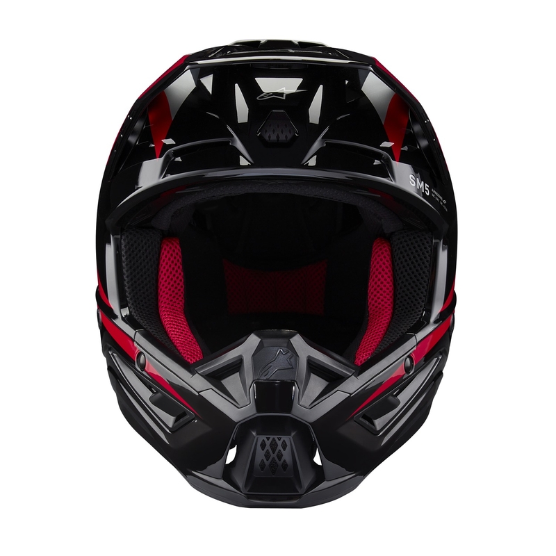 Căști motocross Alpinestars S-M5 Honda, colecția negru-roșu-gri