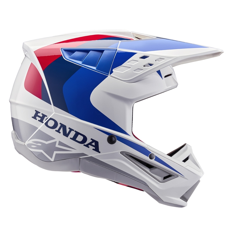 Colecția de căști motocross Alpinestars S-M5 Honda alb-albastru-roșu