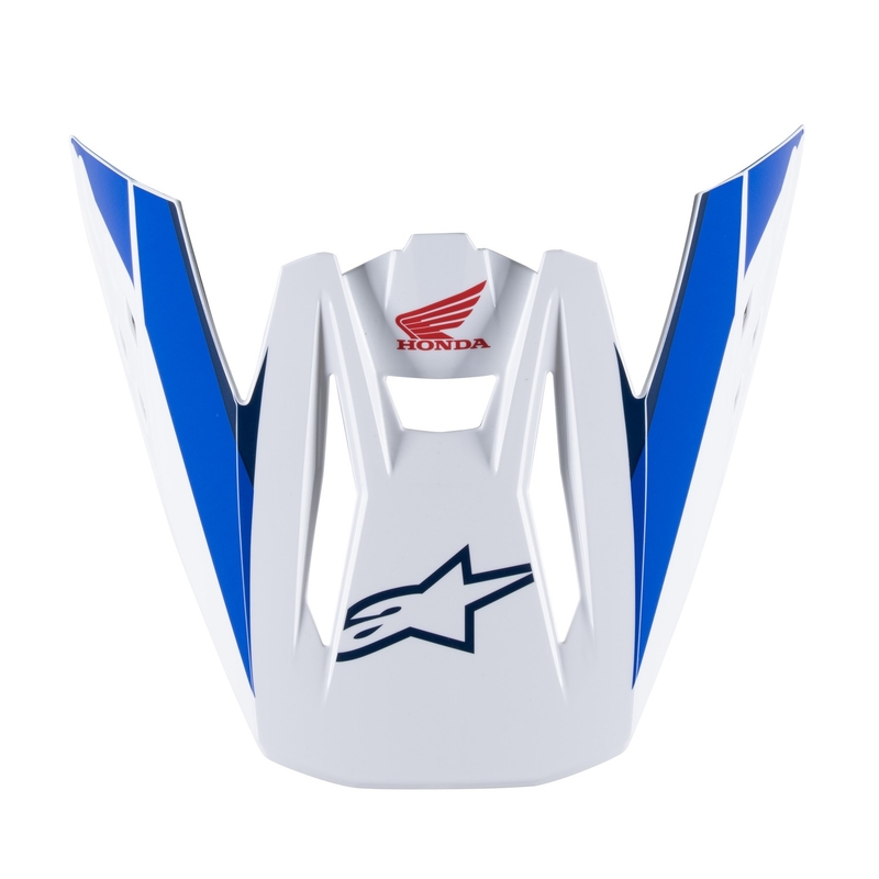 Viziera cască Alpinestars S-M5 Honda colecție alb-albastru-roșu