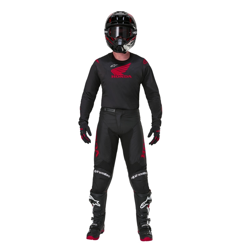 Tricou Motocross Alpinestars Racer Iconic Honda Collection Negru-Roșu
