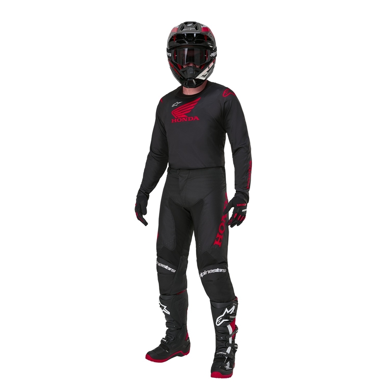 Tricou Motocross Alpinestars Racer Iconic Honda Collection Negru-Roșu