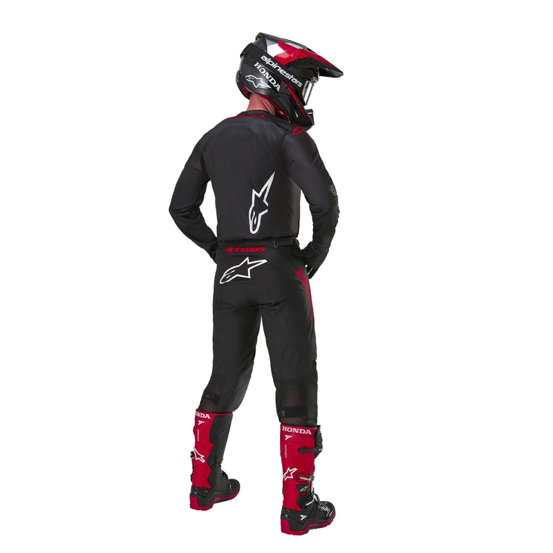 Tricou Motocross Alpinestars Racer Iconic Honda Collection Negru-Roșu