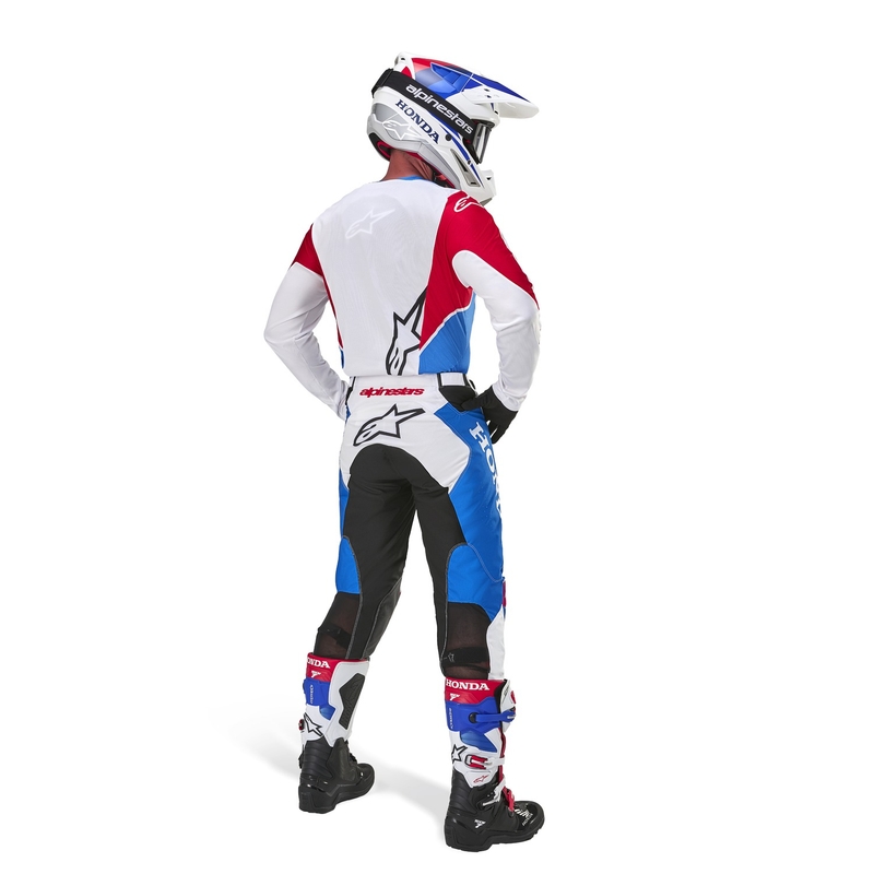 Tricou de motocross Alpinestars Racer Iconic Honda colecție alb-albastru-roșu-negru