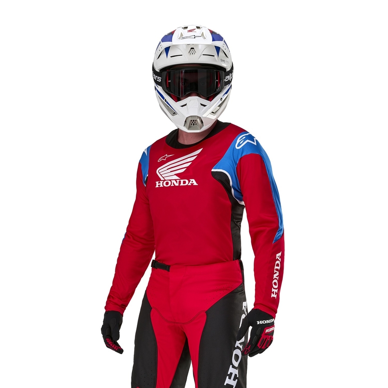 Tricou Motocross Alpinestars Racer Iconic Collection Honda Roșu-Negru-Albastru-Alb
