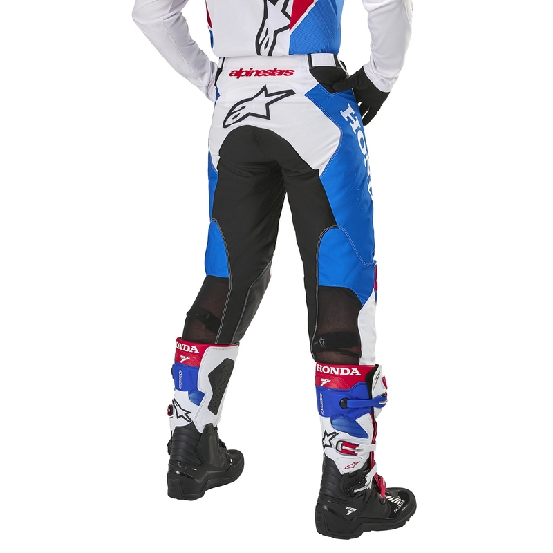 Pantaloni motocross Alpinestars Racer Iconic Honda colectia alb-albastru-rosu-negru