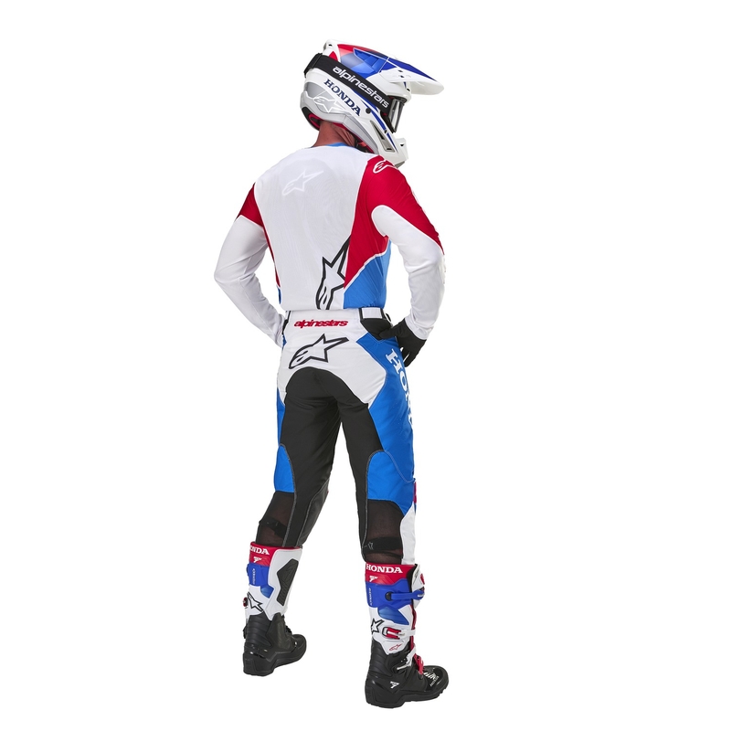 Pantaloni motocross Alpinestars Racer Iconic Honda colectia alb-albastru-rosu-negru